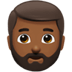 🧔🏾‍♂️ man: medium-dark skin tone, beard display on Apple